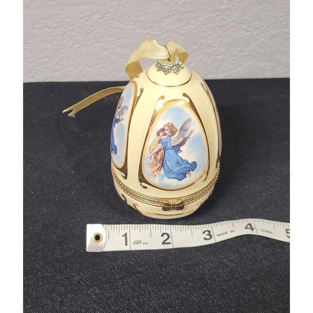 Mr. Christmas Musical Egg Shaped Angel Yellow Ornament/Trinket Box (no music box